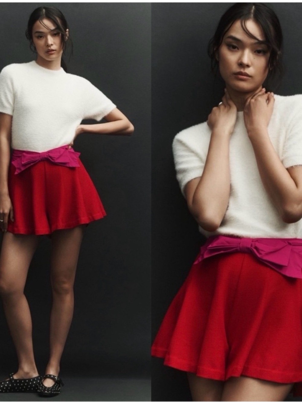 Women's Pink Bow-Accent Flared “Skirt”